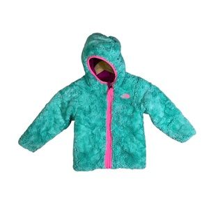 The North Face Girls Reversible Puffer Logo Jacket size 2T 3T ??
